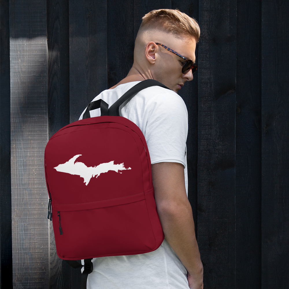 Michigan Upper Peninsula Standard Backpack (w/ UP Outline) | Burgundy