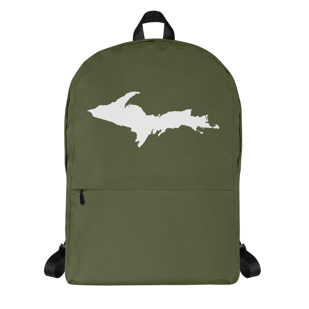 Michigan Upper Peninsula Standard Backpack (w/ UP Outline) | Army Green