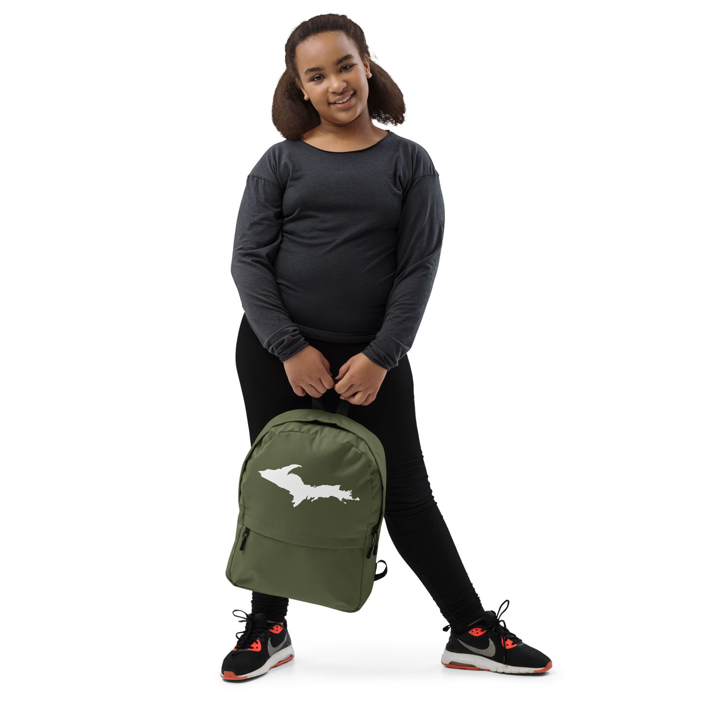 Michigan Upper Peninsula Standard Backpack (w/ UP Outline) | Army Green