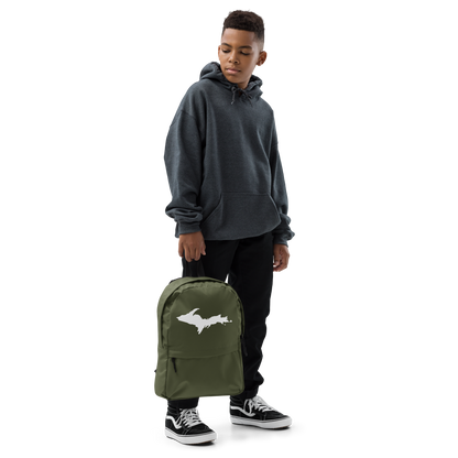 Michigan Upper Peninsula Standard Backpack (w/ UP Outline) | Army Green