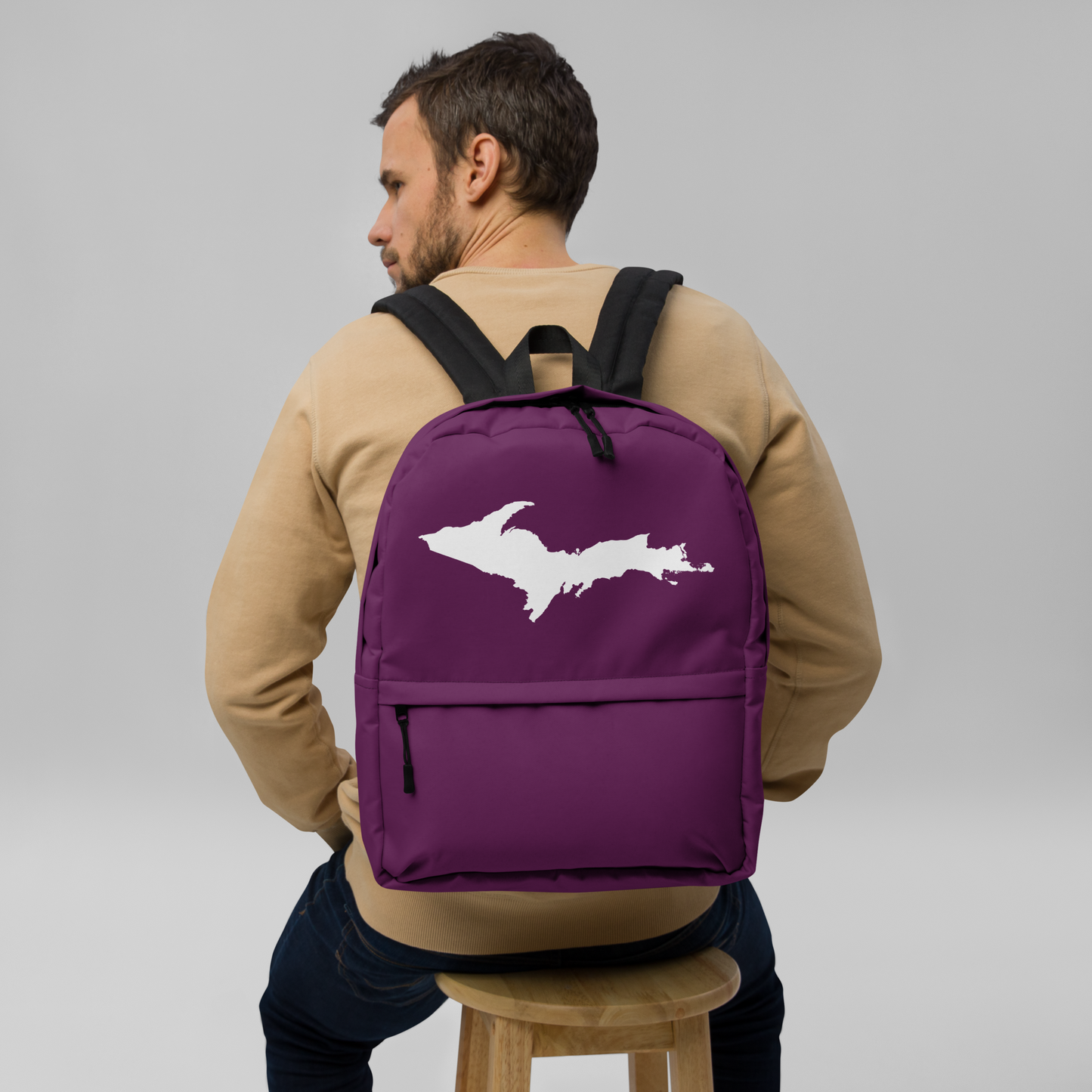 Michigan Upper Peninsula Standard Backpack (w/ UP Outline) | Plum