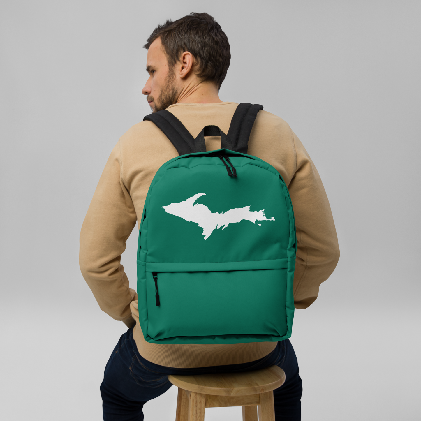 Michigan Upper Peninsula Standard Backpack (w/ UP Outline) | Emerald