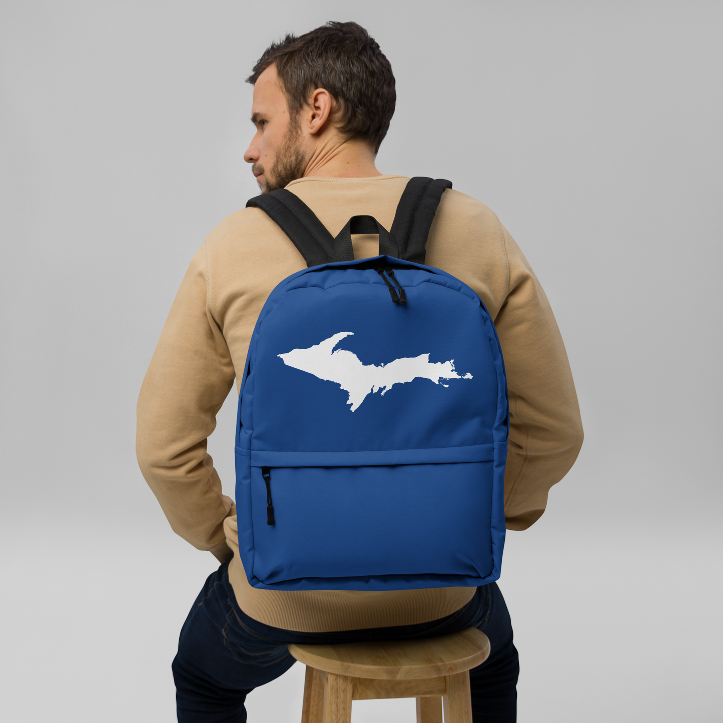 Michigan Upper Peninsula Standard Backpack (w/ UP Outline) | Blue