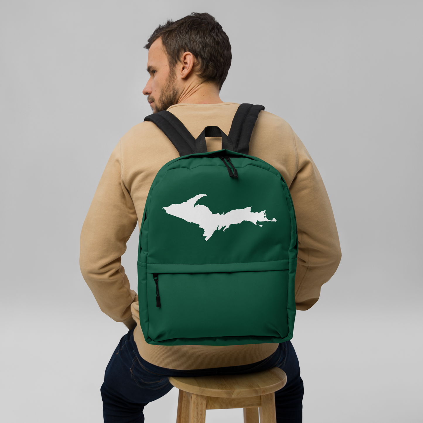 Michigan Upper Peninsula Standard Backpack (w/ UP Outline) | Green