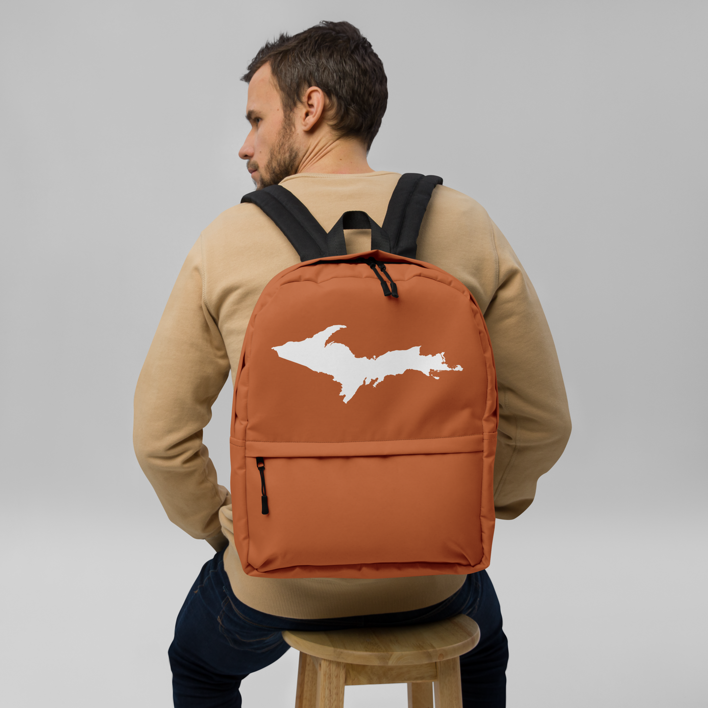 Michigan Upper Peninsula Standard Backpack (w/ UP Outline) | Burnt Orange