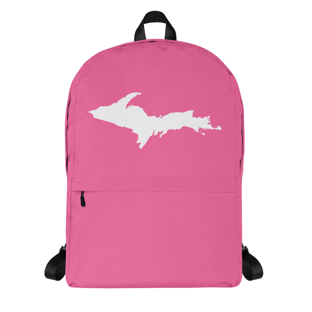 Michigan Upper Peninsula Standard Backpack (w/ UP Outline) | Hot Pink