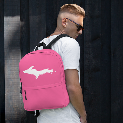 Michigan Upper Peninsula Standard Backpack (w/ UP Outline) | Hot Pink