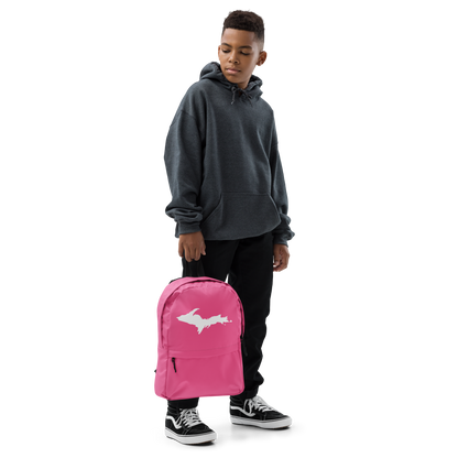 Michigan Upper Peninsula Standard Backpack (w/ UP Outline) | Hot Pink