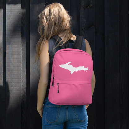 Michigan Upper Peninsula Standard Backpack (w/ UP Outline) | Hot Pink