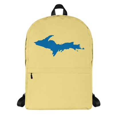 Michigan Upper Peninsula Standard Backpack (w/ Azure UP Outline) | Cherry Yellow