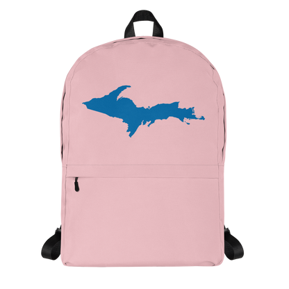 Michigan Upper Peninsula Standard Backpack (w/ Azure UP Outline) | Pink