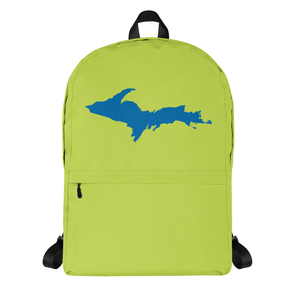 Michigan Upper Peninsula Standard Backpack (w/ Azure UP Outline) | Gooseberry Green