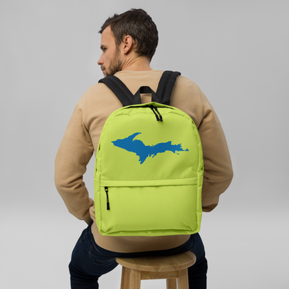 Michigan Upper Peninsula Standard Backpack (w/ Azure UP Outline) | Gooseberry Green