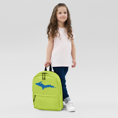 Michigan Upper Peninsula Standard Backpack (w/ Azure UP Outline) | Gooseberry Green