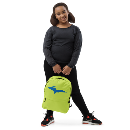 Michigan Upper Peninsula Standard Backpack (w/ Azure UP Outline) | Gooseberry Green