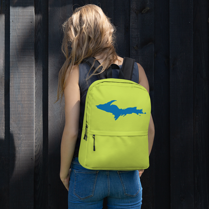 Michigan Upper Peninsula Standard Backpack (w/ Azure UP Outline) | Gooseberry Green