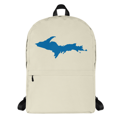 Michigan Upper Peninsula Standard Backpack (w/ Azure UP Outline) | Ivory