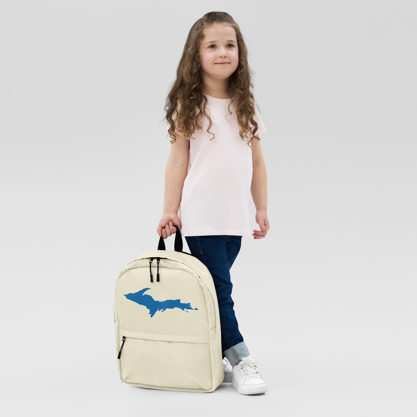 Michigan Upper Peninsula Standard Backpack (w/ Azure UP Outline) | Ivory