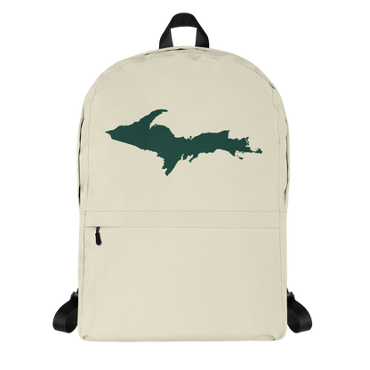 Michigan Upper Peninsula Standard Backpack (w/ Green UP Outline) | Ivory