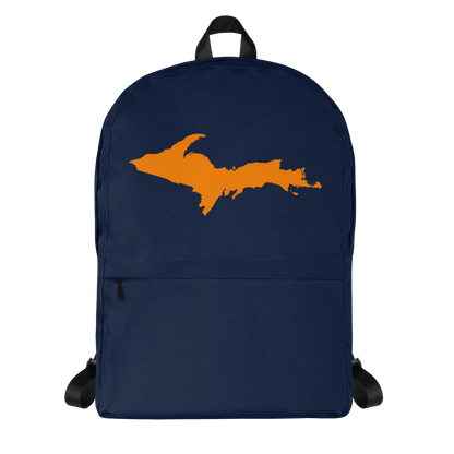 Michigan Upper Peninsula Standard Backpack (w/ Orange UP Outline) | Navy
