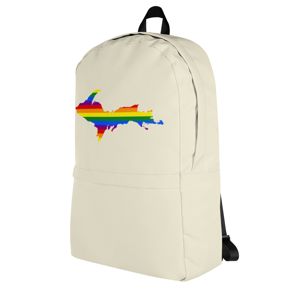 Michigan Upper Peninsula Standard Backpack (w/ UP Pride Flag Outline) | Canvas Color