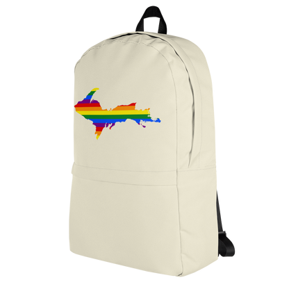 Michigan Upper Peninsula Standard Backpack (w/ UP Pride Flag Outline) | Canvas Color