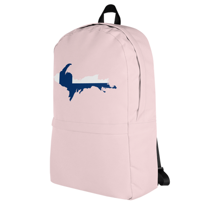 Michigan Upper Peninsula Standard Backpack (w/ UP Finland Flag Outline) | Pink Color