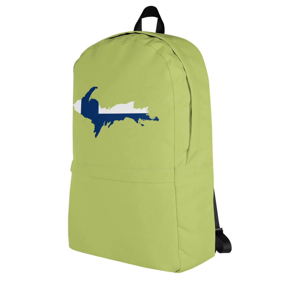 Michigan Upper Peninsula Standard Backpack (w/ UP Finland Flag Outline) | Gooseberry Green