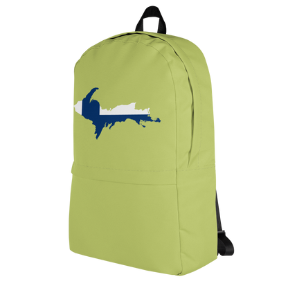 Michigan Upper Peninsula Standard Backpack (w/ UP Finland Flag Outline) | Gooseberry Green