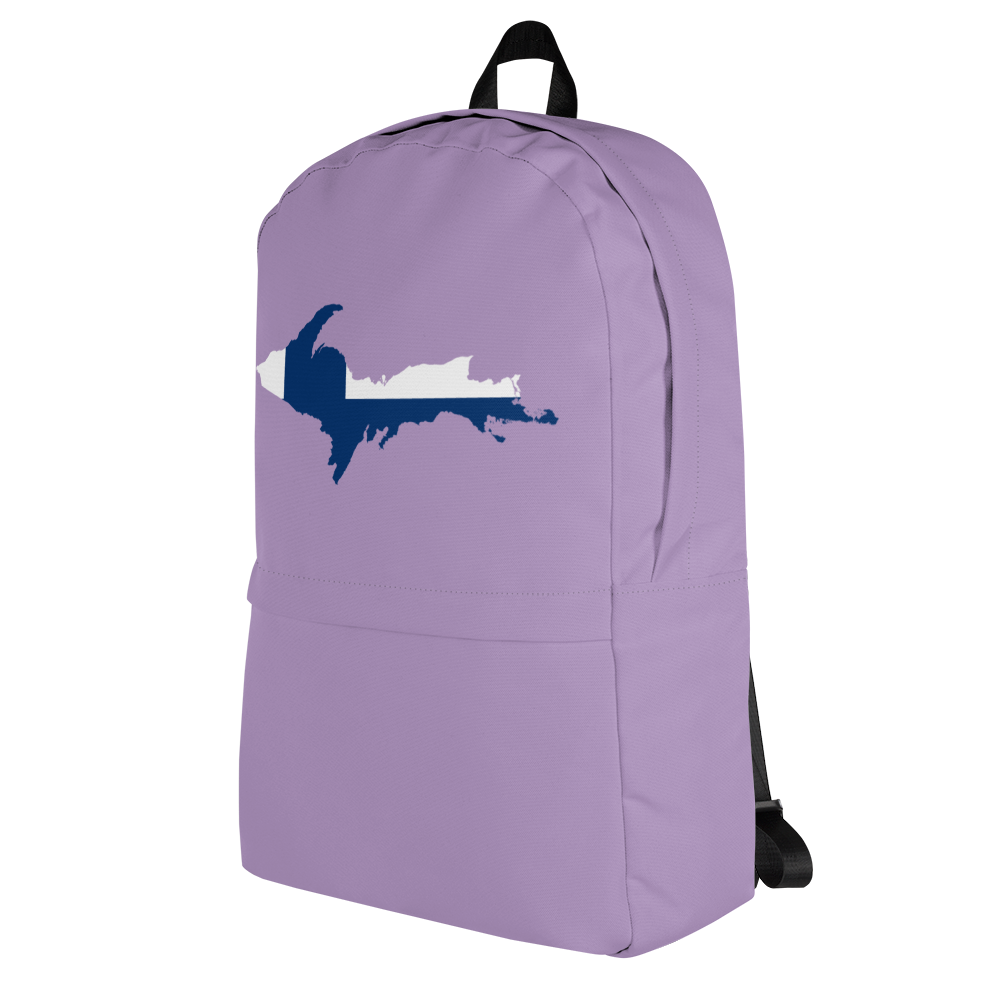 Michigan Upper Peninsula Standard Backpack (w/ UP Finland Flag Outline) | LavenderColor