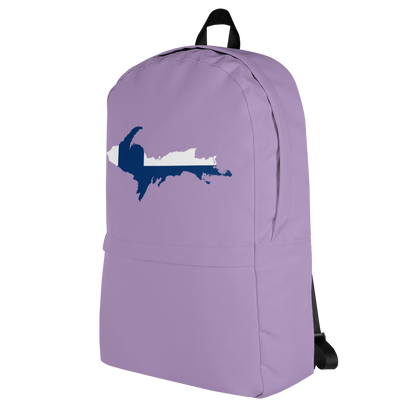 Michigan Upper Peninsula Standard Backpack (w/ UP Finland Flag Outline) | LavenderColor