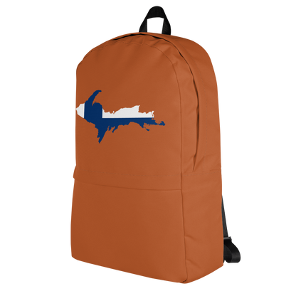 Michigan Upper Peninsula Standard Backpack (w/ UP Finland Flag Outline) | Tawny Color