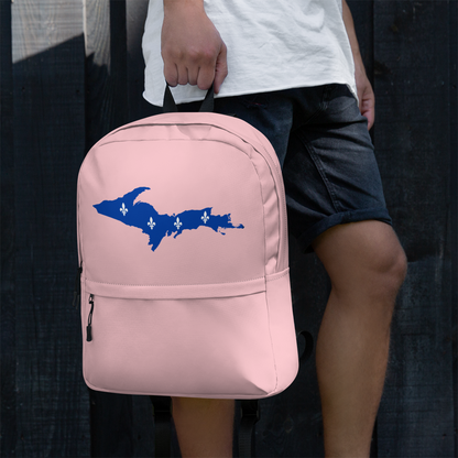 Michigan Upper Peninsula Standard Backpack (w/ UP Quebec Flag Outline) | Pink