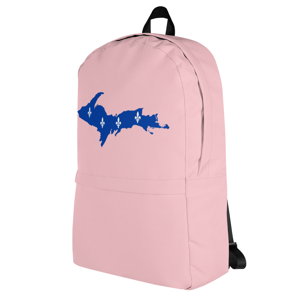 Michigan Upper Peninsula Standard Backpack (w/ UP Quebec Flag Outline) | Pink