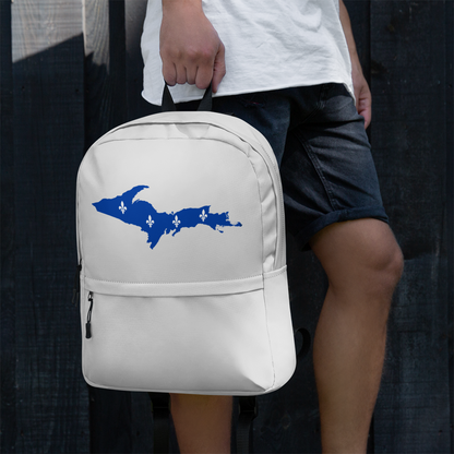 Michigan Upper Peninsula Standard Backpack (w/ UP Quebec Flag Outline) | Silver