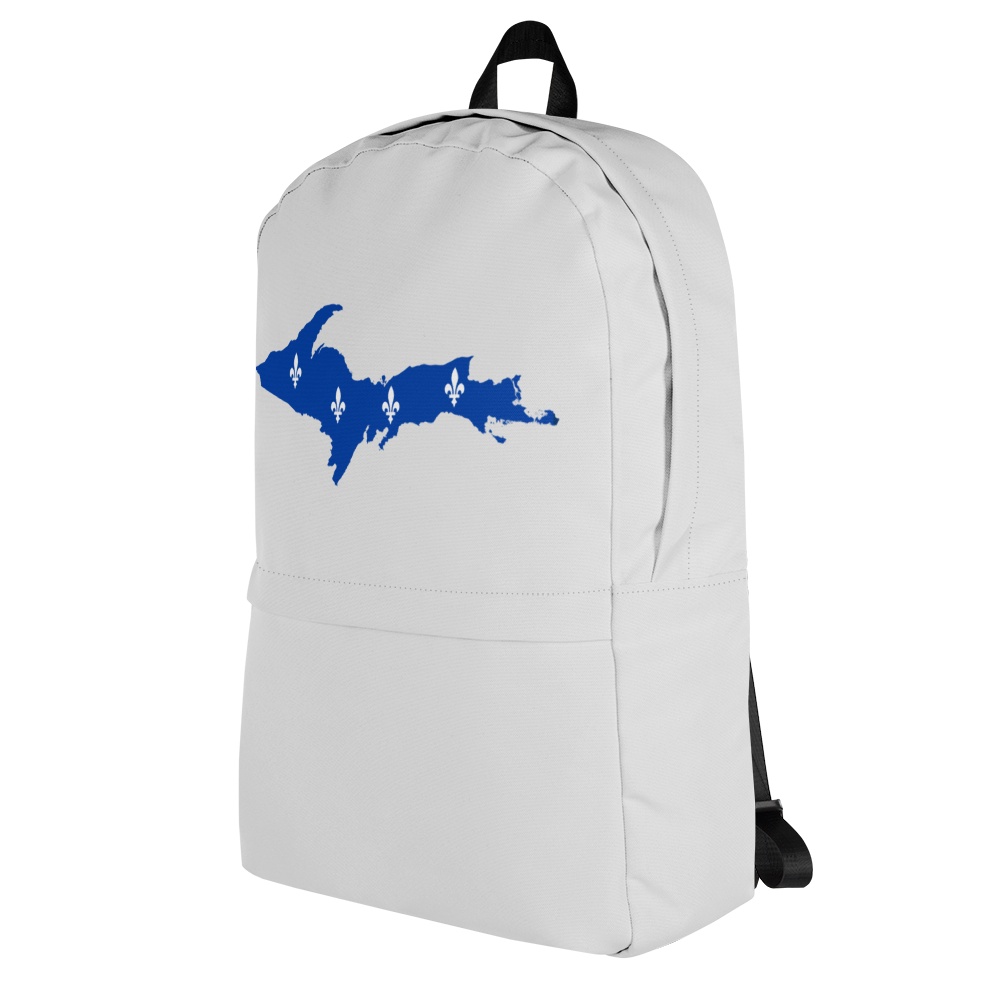 Michigan Upper Peninsula Standard Backpack (w/ UP Quebec Flag Outline) | Silver