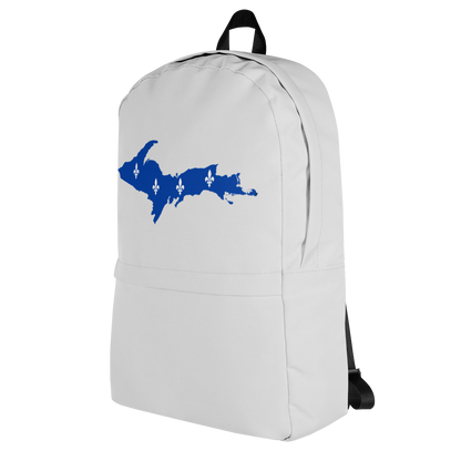 Michigan Upper Peninsula Standard Backpack (w/ UP Quebec Flag Outline) | Silver