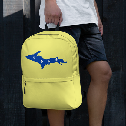 Michigan Upper Peninsula Standard Backpack (w/ UP Quebec Flag Outline) | Cherry Yellow