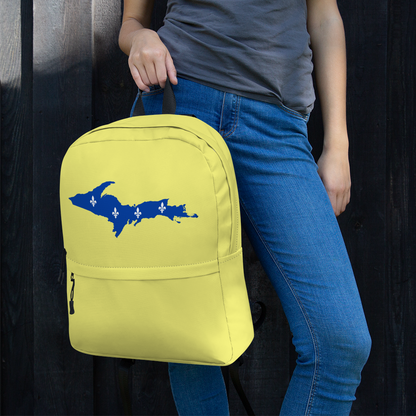 Michigan Upper Peninsula Standard Backpack (w/ UP Quebec Flag Outline) | Cherry Yellow