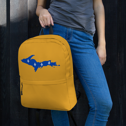 Michigan Upper Peninsula Standard Backpack (w/ UP Quebec Flag Outline) | Gold