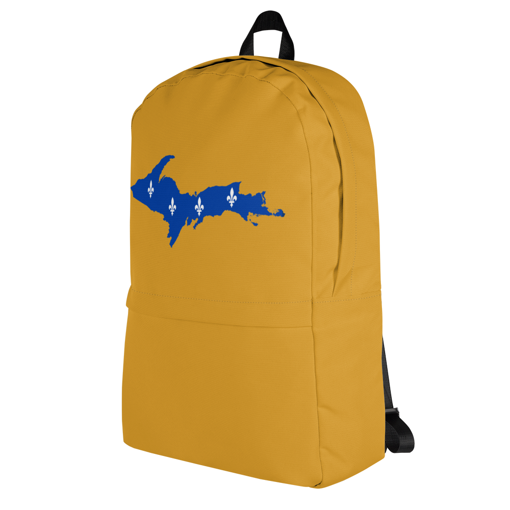 Michigan Upper Peninsula Standard Backpack (w/ UP Quebec Flag Outline) | Gold