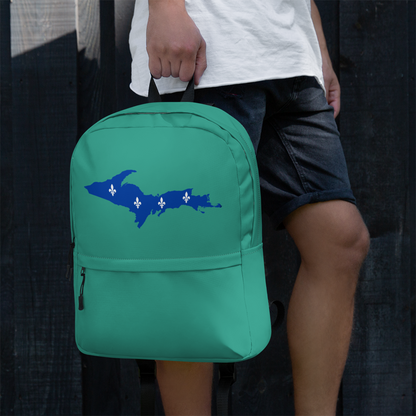 Michigan Upper Peninsula Standard Backpack (w/ UP Quebec Flag Outline) | Emerald