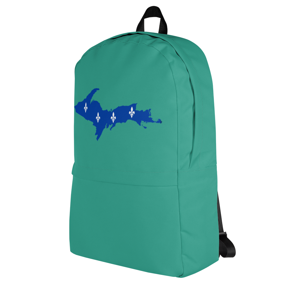 Michigan Upper Peninsula Standard Backpack (w/ UP Quebec Flag Outline) | Emerald