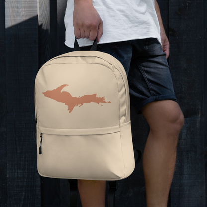 Michigan Upper Peninsula Standard Backpack (w/ Copper UP Outline) | Canvas Color