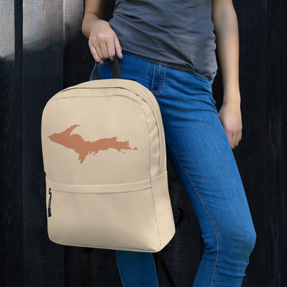 Michigan Upper Peninsula Standard Backpack (w/ Copper UP Outline) | Canvas Color
