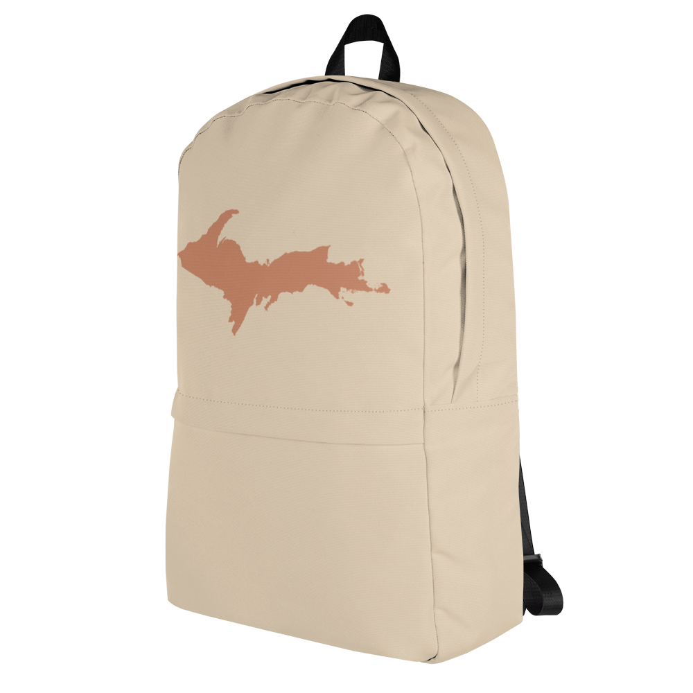 Michigan Upper Peninsula Standard Backpack (w/ Copper UP Outline) | Canvas Color