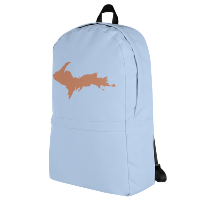 Michigan Upper Peninsula Standard Backpack (w/ Copper UP Outline) | Light Blue