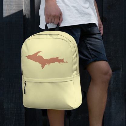 Michigan Upper Peninsula Standard Backpack (w/ Copper UP Outline) | Cherry Yellow