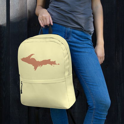 Michigan Upper Peninsula Standard Backpack (w/ Copper UP Outline) | Cherry Yellow