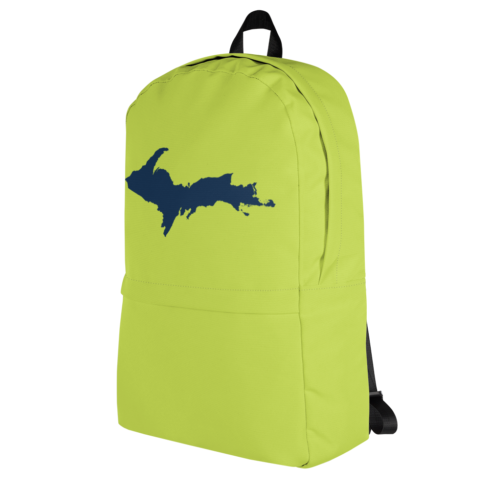 Michigan Upper Peninsula Standard Backpack (w/ Navy UP Outline) | Gooseberry Green